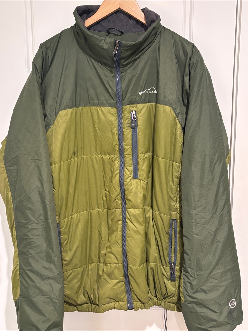 Eddie Bauer Men's Two-Tone Olive Insulated Puffer Jacket TALL XL